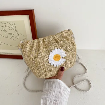 

Summer Straw Bags Western Style WOMEN'S Bag 2020 Popular New Style Fashion Fashion Knitted Messenger Bag Shoulder Bag