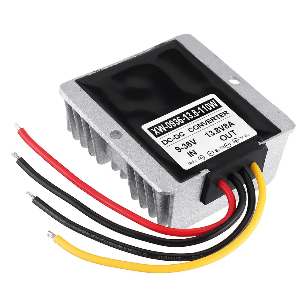 

110W DC 9-36V to 13.8V 8A Buck Boost Power Converter Waterproof Multiple Protection Step Down Module Voltage Adapter