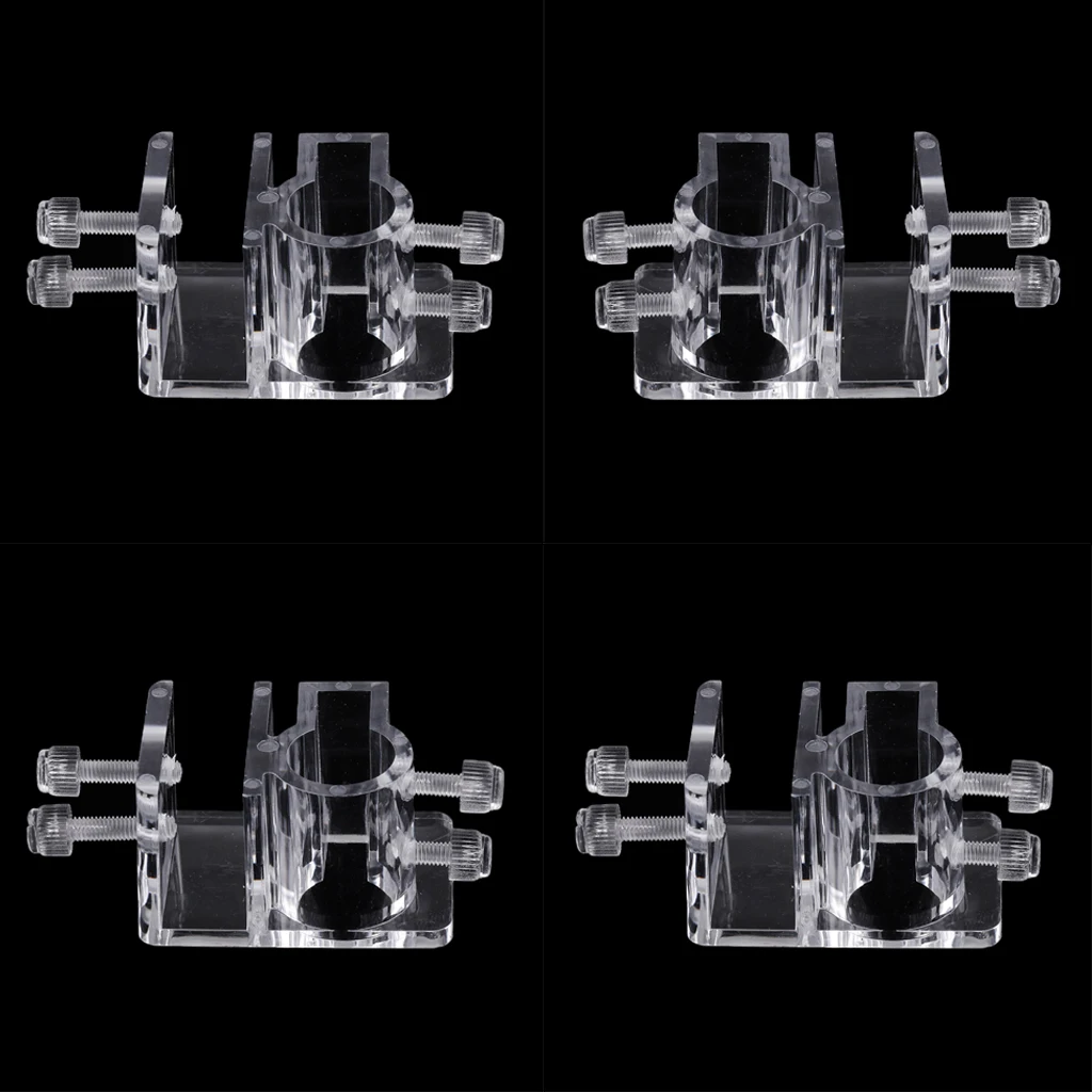 Blesiya 4 Pcs Clear Acrylic Aquarium Hose Tube Fixing Clip Clamp Holder