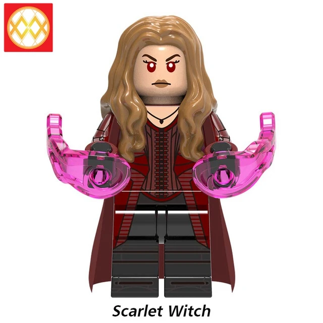 100 PCS/LOT X-men Santa Wolverine Deadpool Mutants Cable Killing Machine Spiderman Harley Quinn Building Blocks Kids Toys PG8180 - Color: XH1304-Scarlet Witch