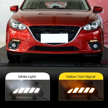 

CSCSNL 2Pcs for Mazda 3 axela 2014 2015 2016 Car Dynamic LED Dimming and Turn Signal Light 12V LED DRL daytime running lights