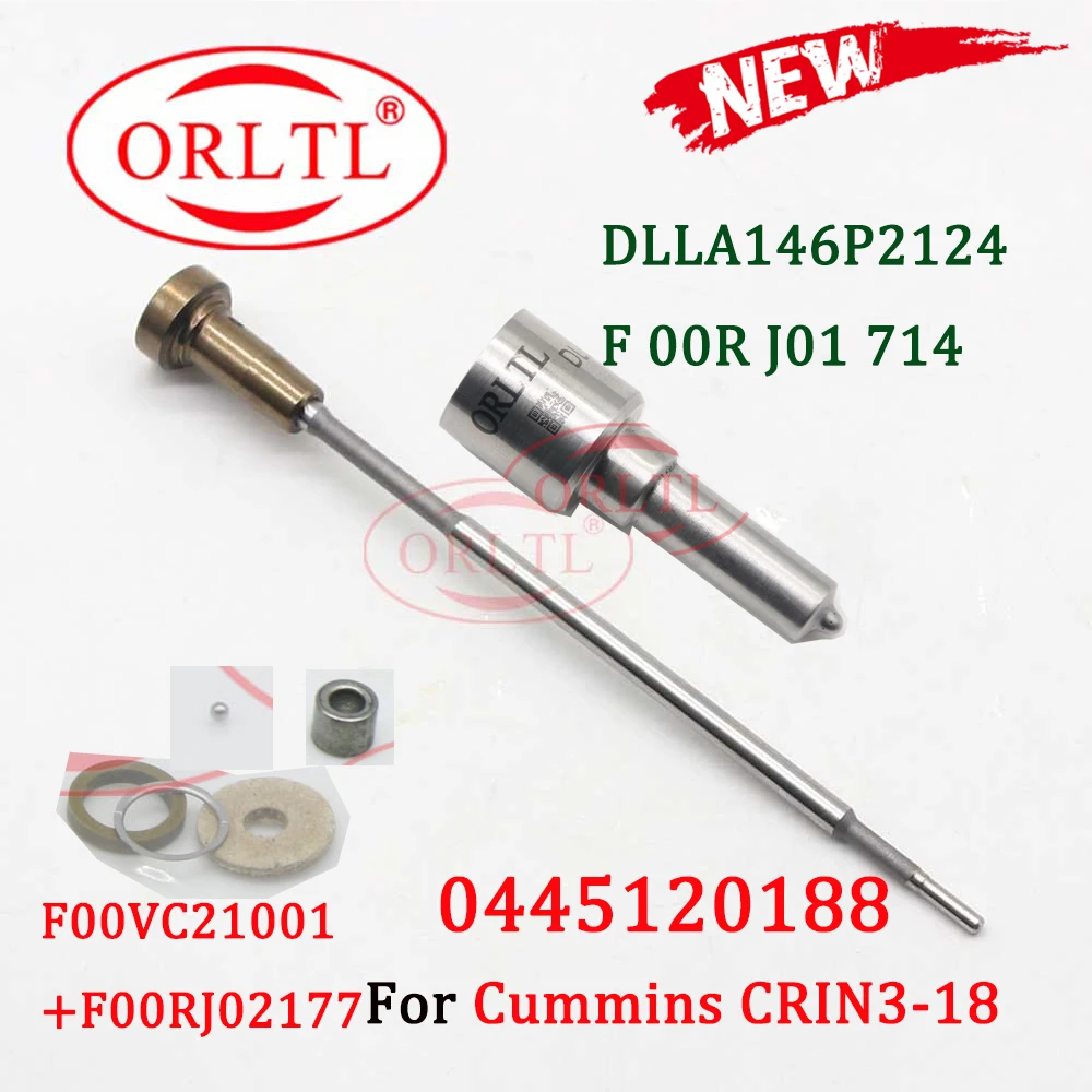 

ORLTL Nozzle Spare Parts DLLA146P2124(0433172124) Valve F00RJ02004 F00RJ01714 Injection Overhaul Kits For Cummins 0445120188