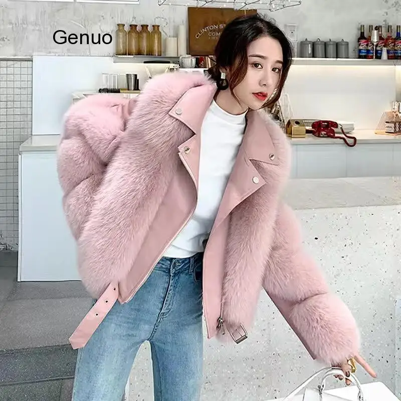 High Quality Furry Cropped Faux Fur and Leather