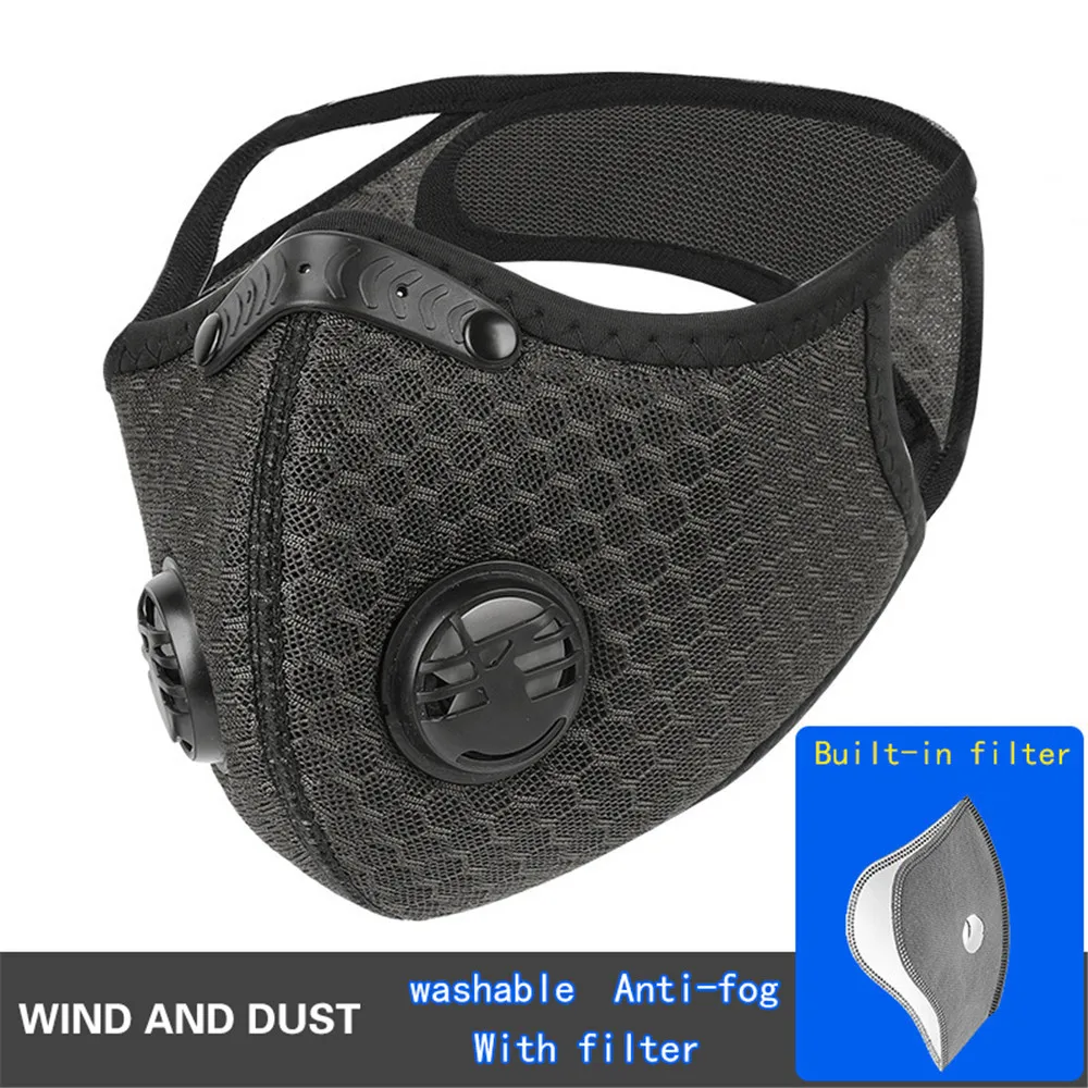 

KN95 Tablets of Activated Carbon Filter Washable Mask Anti-pollution Sports Training Mask PM2.5 Running Masks New Random Color