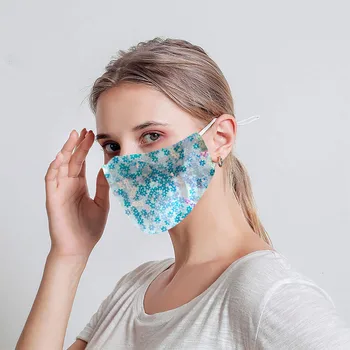 

Flower Sequined Cloth Mask Summer Sunscreen Washable Lace Mesh Breathable Sunscreen Fashion Scarf Mask drop-shipping#3