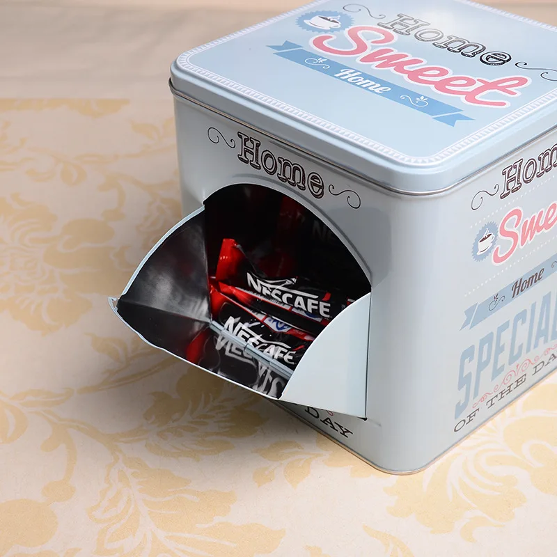 Металлическая квадратная банка для хранения классический скандинавский