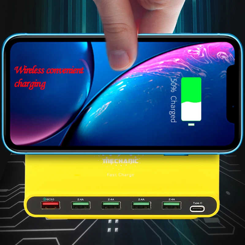 MECHANIC 60W Qi Wireless Charger For Iphone 11 X XS MAX Multi USB Cargador Quick Charge 3.0 Fast Chargeur For Samsung S9 S8