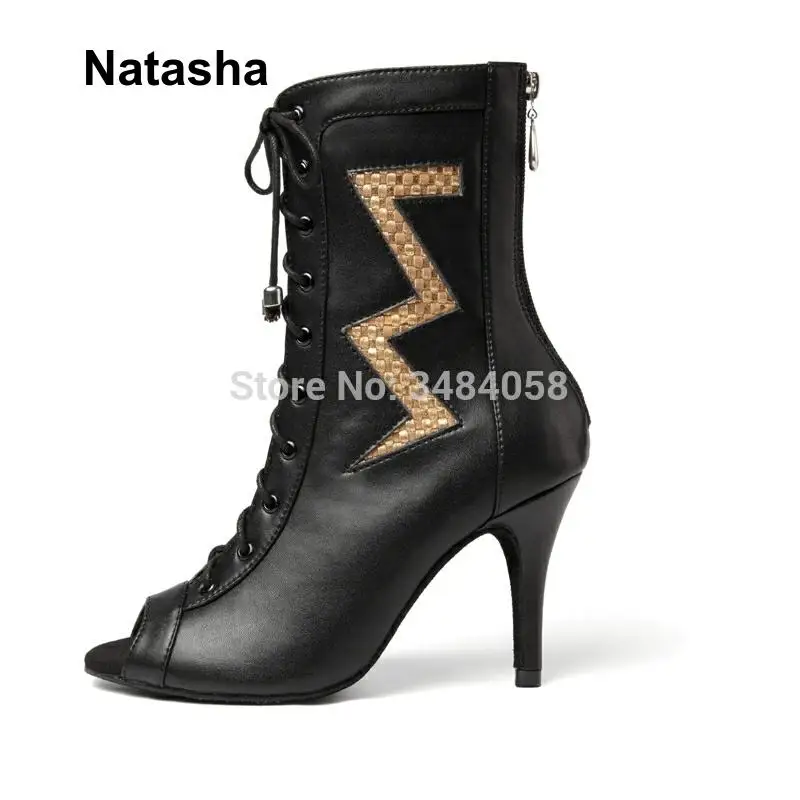 Nantasha new dance boots show dance shoes high heel shoes leather
