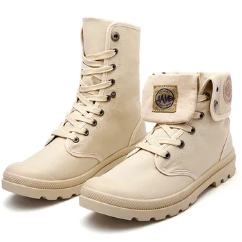 

Outdoor Casual Climbing Wear-Resistant Anti-Slip Shoes Plus Size Bendable Retro Martin Boots Unisex High-Top Canvas Hiking Shoes
