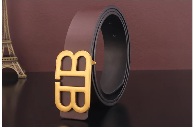 Men's Belts Luxury Brand Genuine Leather Strap Black for Mens Designer Brand High Quality Letter B Buckle Alloy Man Waistband genuine leather belt