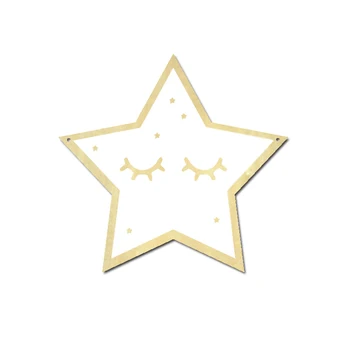 

Children Cartoon Decorative Mirror Bathroom Baby Room Wood Acrylic Mirror Frame Creative Home Art Wall Decorations Star