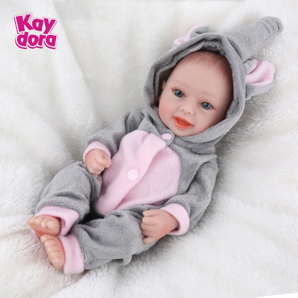 Полностью силиконовые куклы Reborn Boneca, 11 дюймов, 28 см, детские мини-игрушки для ванной, реалистичные куклы для младенцев, Bebe Menina, живой мальчик, подарок на день рождения - Цвет: Girl