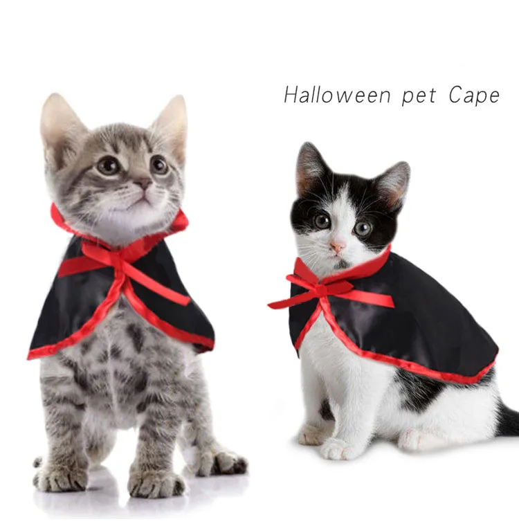 Halloween Pet Cat Dog Costumes Cute Cosplay Vampire Cloak Cape Cap Witch Horns Role Play Clothes For Party FD | Дом и сад