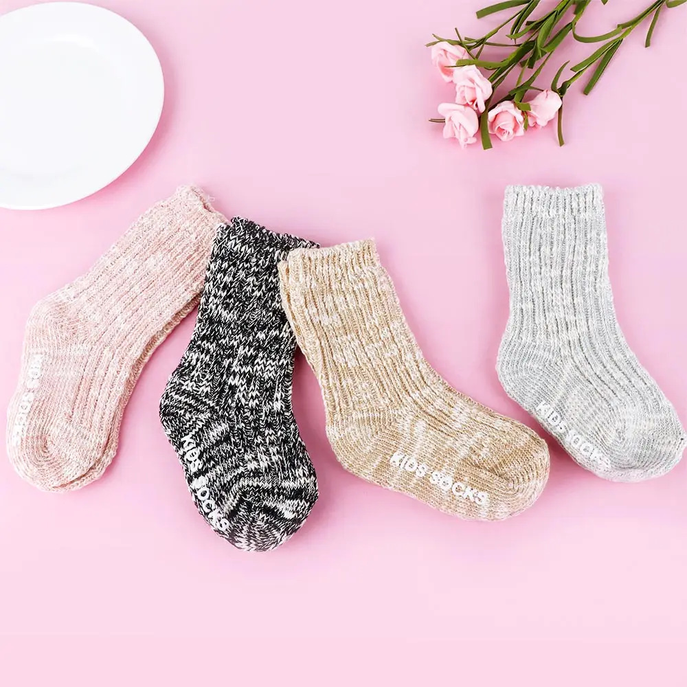 Детские утепленные мягкие вязаные крючком длинные носки для младенцев детские