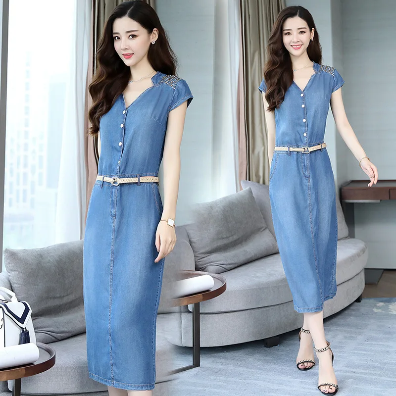 

Popular Summer Skirt 2019 Summer New Style WOMEN'S Dress Elegant Slimming Computer Cable Lock over-the-Knee Long Skirts Women's