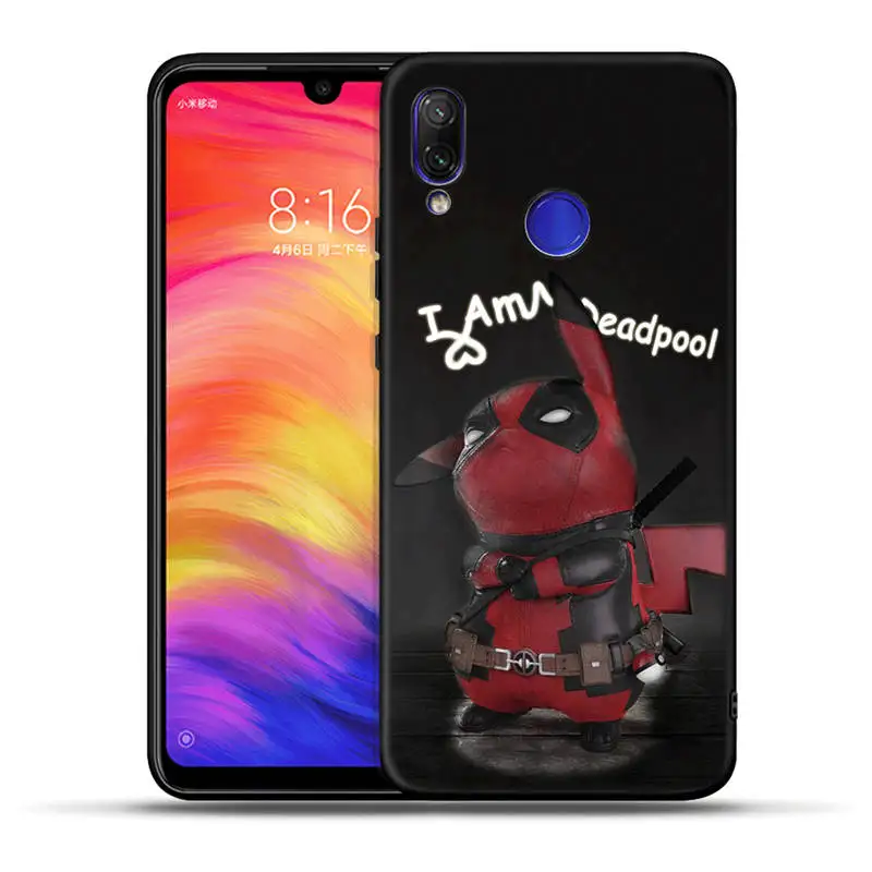 Kawaii Pika силиконовый мягкий чехол для Redmi Note 7 7A 6 Pro 6A 5A Prime 4X5 Plus черный чехол для Xiaomi A1 A2 Lite 6X PocoPhone F1