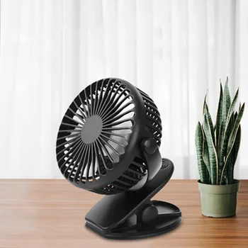 

New Portable Handheld Small Fan New Clip USB Fan Charging Desktop Mini Portable Desktop Fan Desktop Outdoor (Black)