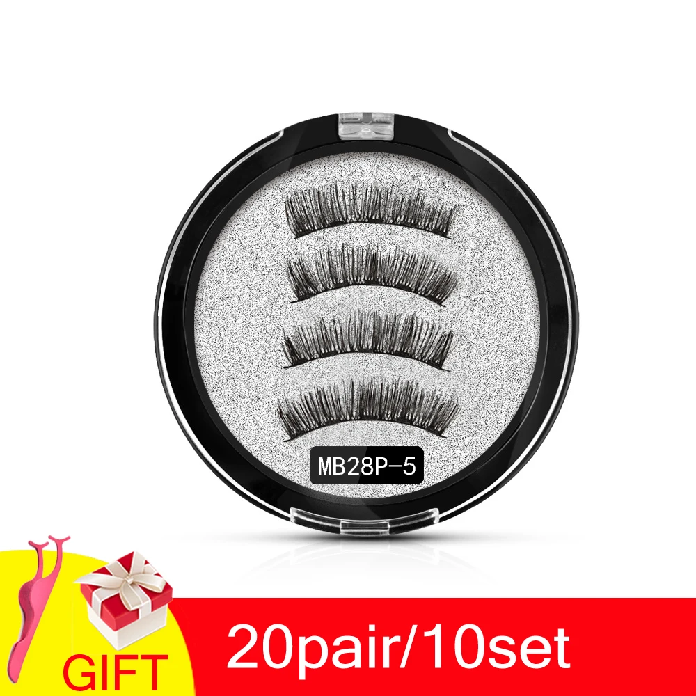 10set MB28P-5 MB 10 Набор 5 накладные ресницы на магнитах накладные ресницы 3D/6D натуральный удлиняющий макияж 20 пар магниты норковые ресницы верхний с подарочной коробкой - Цвет: 10set MB28P-5