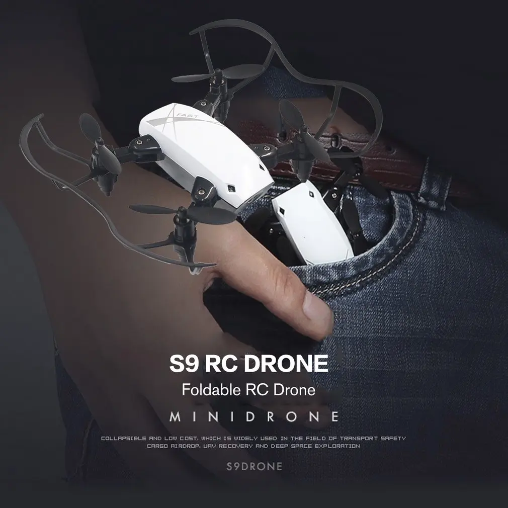 S9 складной мини RC Дрон удержание высоты 3D переворачивает Безголовый режим один ключ возврат RC вертолет самолет