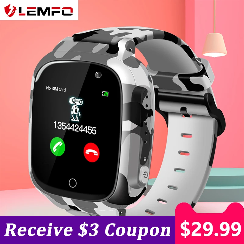 

LEMFO Cute Children Smart Watch Kids Wifi SIM Card GPS Voice Chat Clear Camera Waterproof 600 mAH Battery Kids Watches