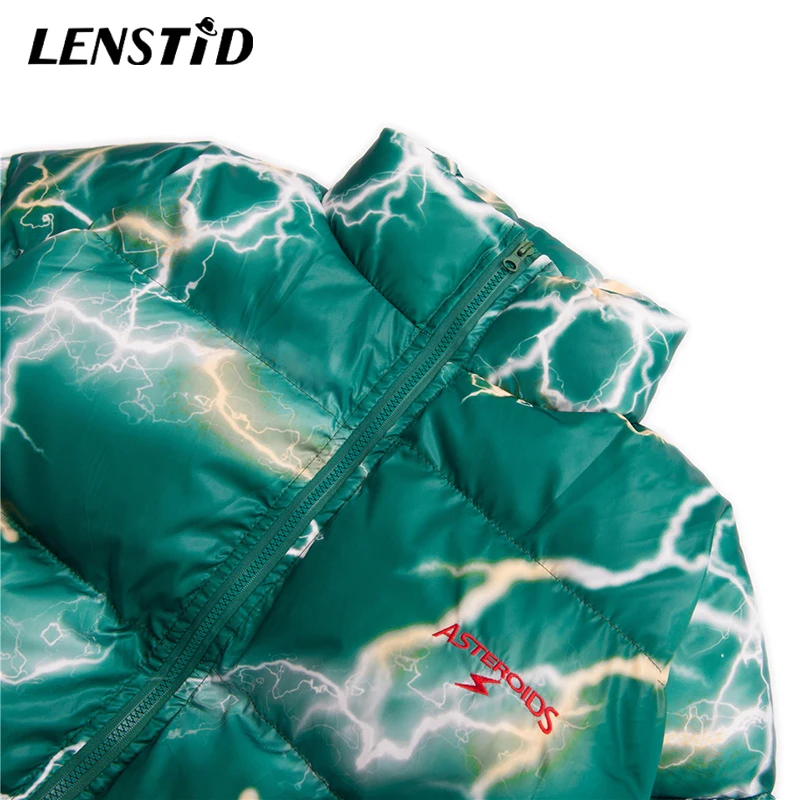 LENSTID, хип-хоп, с принтом молнии, уличная одежда, мужская теплая куртка, парка, ветровка, Harajuku, зимняя верхняя одежда, хипстер, стеганые пальто
