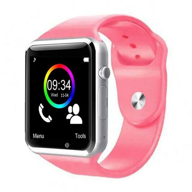 A1 Смарт часы уведомление о синхронизации поддержка sim-карты TF подключение Apple iphone умные часы для телефона на Android PK V8 GT08 Y1 - Цвет: Pink