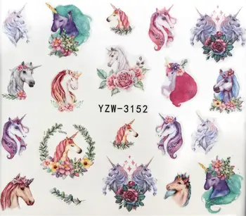 

YZWLE 2019 New Arrivial Nail Stickers Water Decal Animal / Flower 3D Manicure Sticker Nail Water Sticker