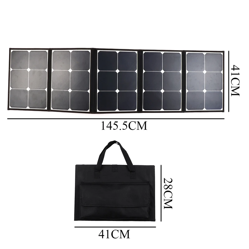 Складной 150 Вт солнечная панель 12 В Гибкая солнечная мощность двойной USB переносная солнечная панель набор для лодки/вне двери Кемпинг/автомобиль/rv/телефон и т. Д