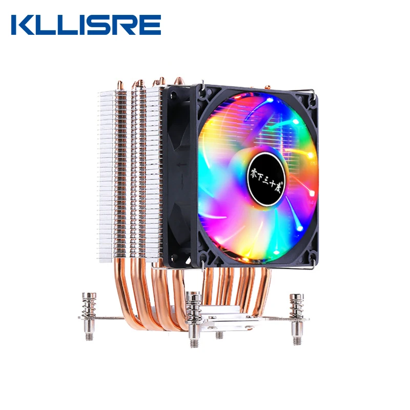 Кулер для процессора Kllisre с 4 тепловыми трубками контакта RGB ПК тихий Intel LGA 2011 2011-3
