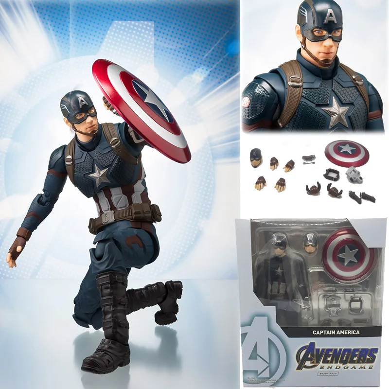 Marvel Мстители 4 эндигра SHF Капитан Америка фигурка Коллекционная модель игрушки куклы подарок