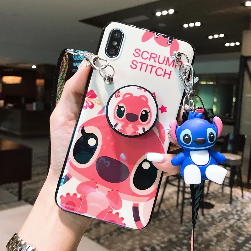 Милый мягкий силиконовый чехол с рисунком стежка с кронштейном для huawei mate 20 P20 P30 Lite Pro Nova 3 4 5i