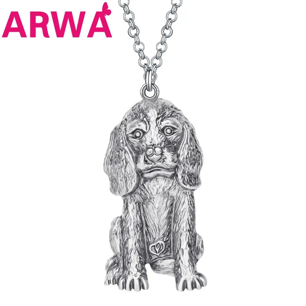 

ARWA Alloy Plated Antique Silver Basset Hound Dog Necklace Pendant Chain Mental Sweet Pets Jewelry For Teens Girs Gift Souvenir