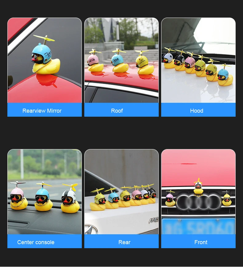 Милая маленькая Желтая утка со шлемом пропеллер резиновая ветровка утка сжимает звук внутренний украшение автомобиля детская игрушка