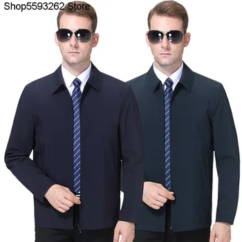 

Men Jacket Lapel Top Autumn Leisure Coat Business Leisure Men's Wear Middle Age Jacket Shirt
