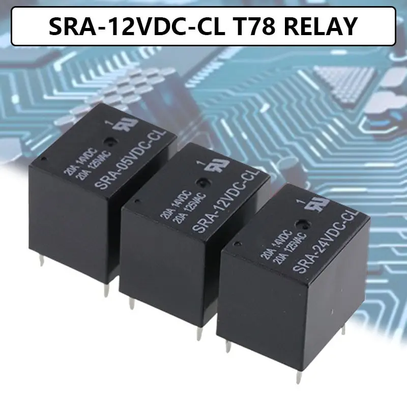 

5Pcs SRA-12VDC-CL T78 power relay 5V 12V 24V DC Power Relay Electromagnetic Power Relay Spot