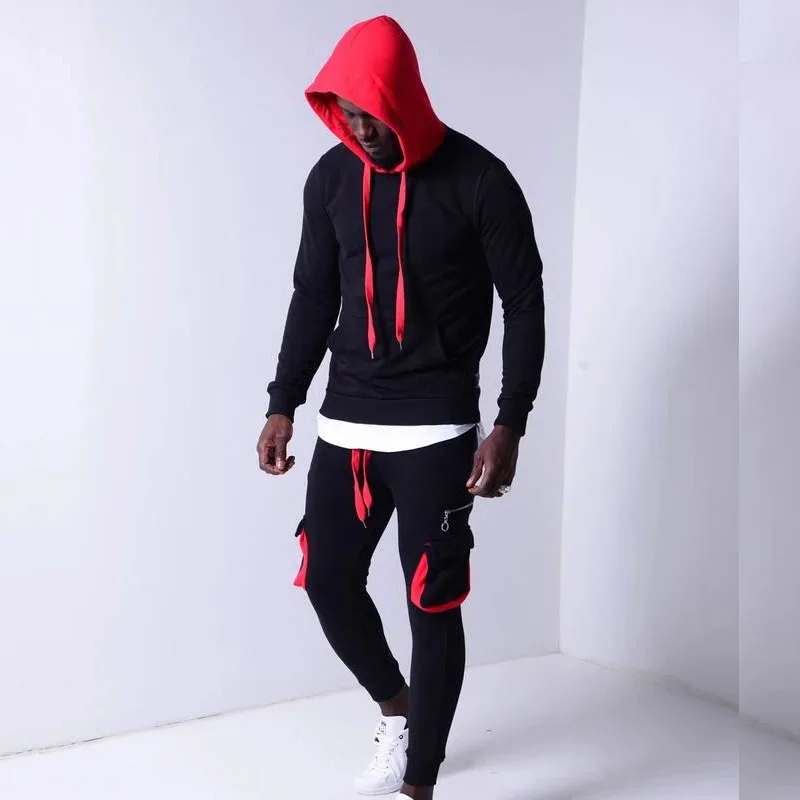 Deals Black Brand Tracksuit Men Sports Hip Hop Winter Sweatshirt Jogger Trendy Tracksuit Men Sweat New 2019 Men Clothing Hoodies