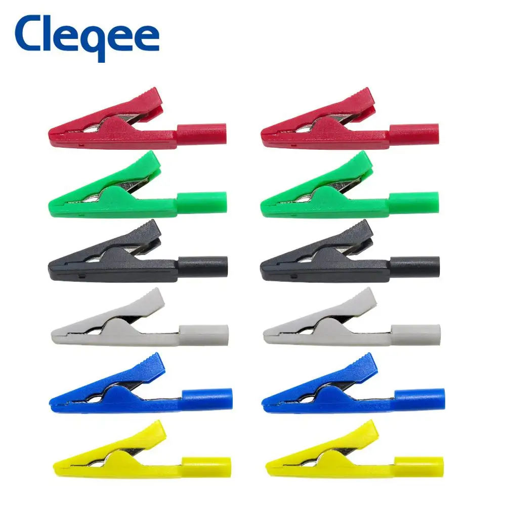 

Cleqee P2009 6 цветов полностью изолированный крокодил зажим соединение 2 мм банан Женский адаптер тестовый зонд безопасности Мини крокодил зажим