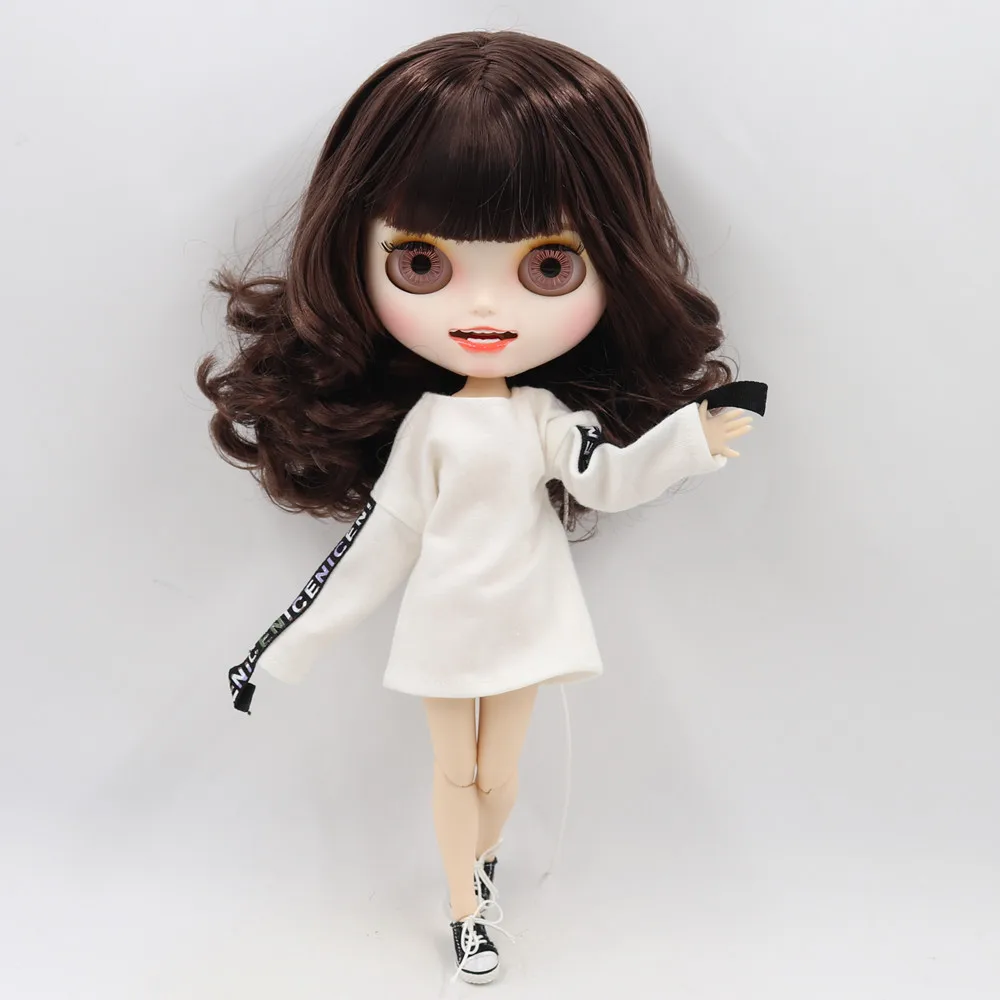 ICY 1/6 Blyth Кукла под заказ № BL0222 белая кожа и суставное тело с открытым ртом матовое лицо для девочки Подарочная игрушка