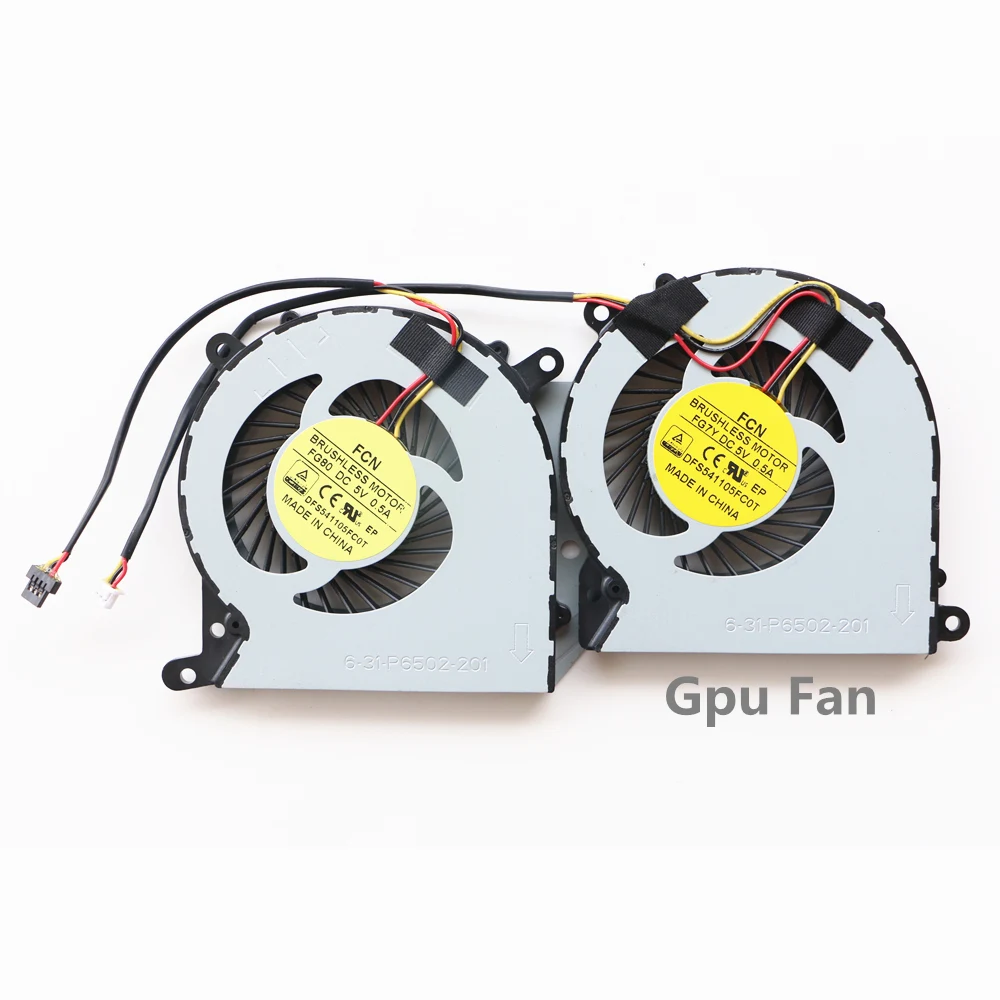 Gpu Fan Вентилятор охлаждения процессора FCN DFS501105FR0T FHCX для Clevo P650RE P650RP P650HP P670HS P670RS-G P670RG P671RP Pro - Цвет лезвия: Gpu Fan