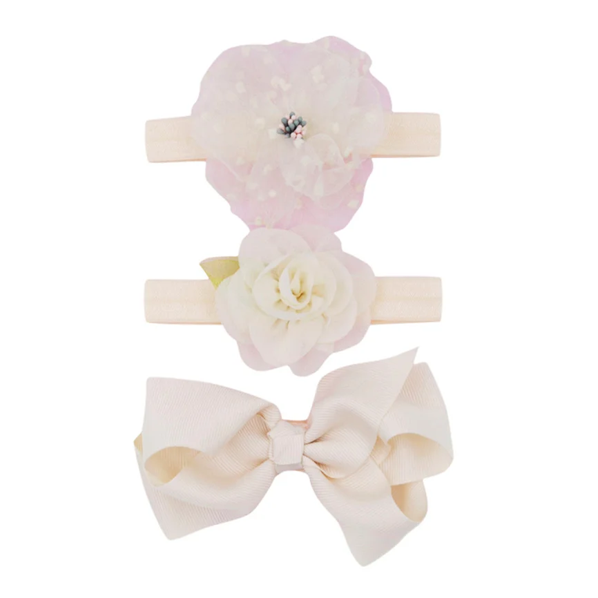3 шт. детская эластичная Цветочная повязка на голову для девочек детский бант