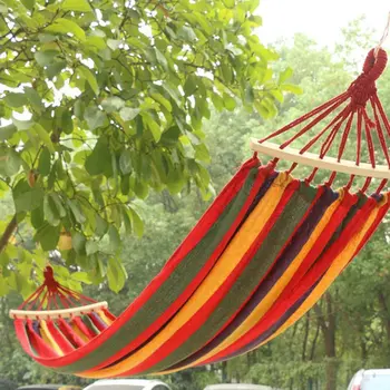

Portable Double Camping Hammock Parachute Canvas Sleeping Swing Hammock For Outdoors Backpacking Travel Beach