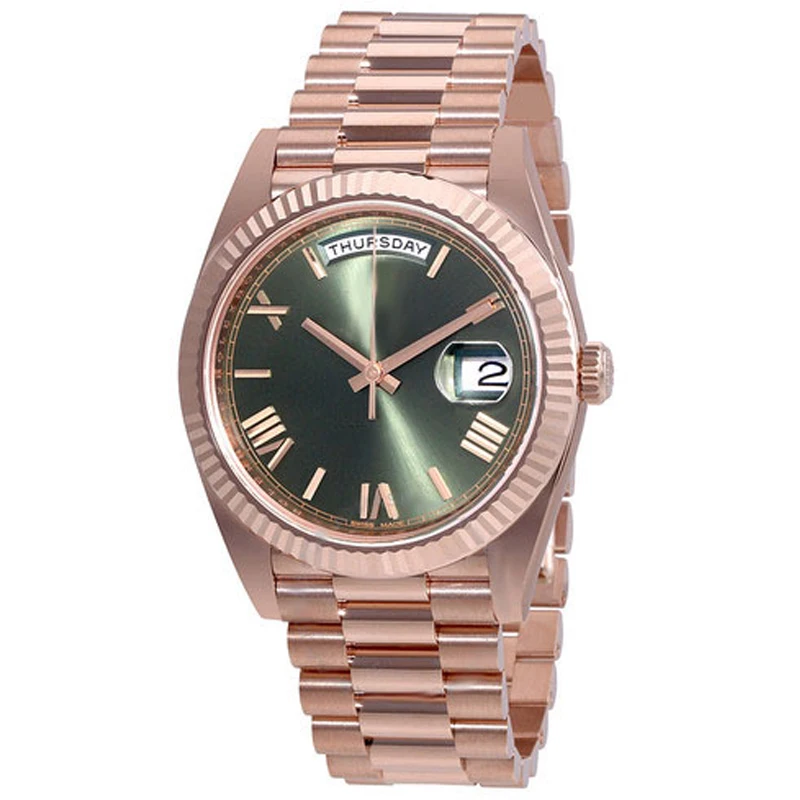 

Rose Gold AAA luxury Men's Sport Watch 18K Gold DAYDATE Series 40mm 2813 Automatic Movement Sapphire Original Clasp