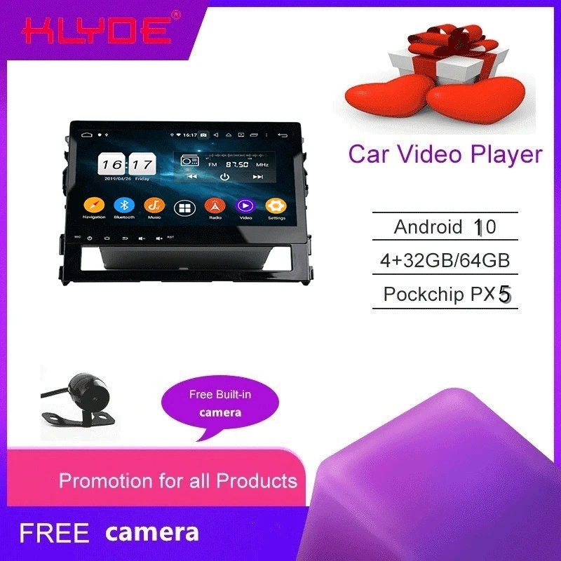 KLYDE для Land Cruiser 2016-2019 octa core Android 10 0 автомобильный DVD-плеер GPS-навигация
