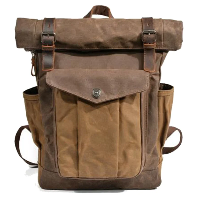 

Luxury Vintage Backpacks for Men Women Oil Wax Travel Backpack Large Waterproof Daypacks Retro Backpack