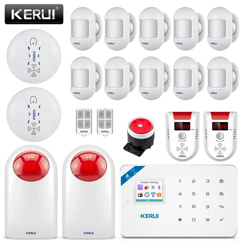 Беспроводная система охранной сигнализации KERUI W18 с ЖК дисплеем GSM SMS для домашней