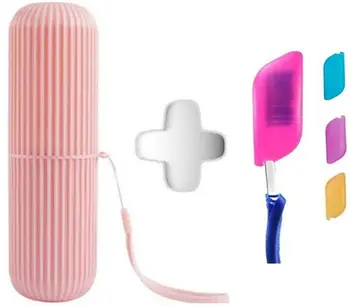 

Toothbrush Travel Case with 3 Pcs Toothbrush Cover Case Portable Hard Plastic Tooth Brush Cup Holder