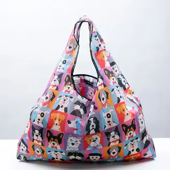 

New Fashion Foldable Handy Shopping Bags Reusable Tote Pouch Recycle Storage Handbags Print