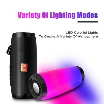 

Hot Sale Outdoor Portable LED Bluetooth Wireless Music Speaker AUX TF card/USB Flash Drive FM radio Strong Bass Stereo with Mic