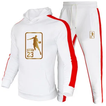 

Brand Clothing Men's Fashion Tracksuit Casual Sportsuit Men Hoodies Sweatshirts Sportswear JORDAN 23 Coat+Pant Men Set