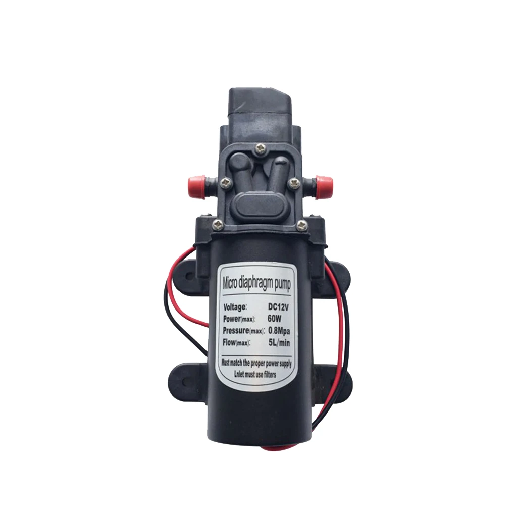 

Water High Pressure Diaphragm Pump Electric Self Priming Pump 60W 12V 5L/Min Automatic Switch